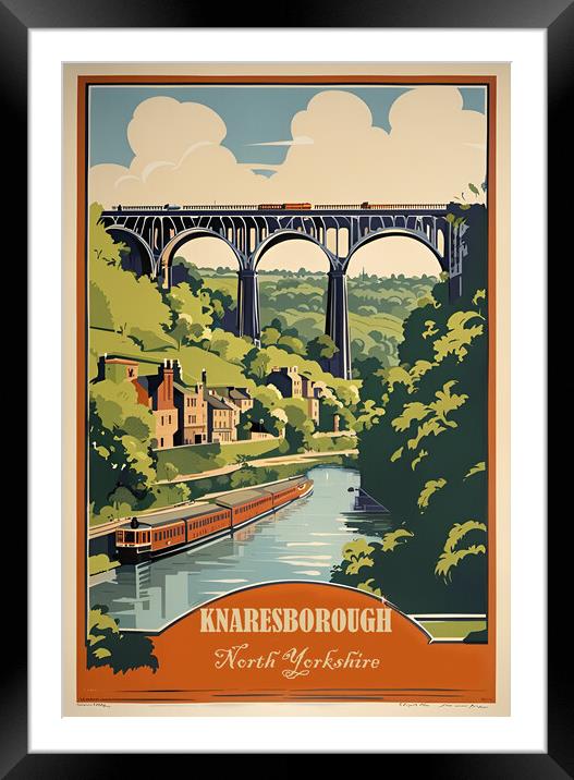 Knaresborough Vintage Travel Poster   Framed Mounted Print by Picture Wizard