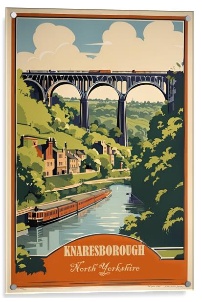Knaresborough Vintage Travel Poster   Acrylic by Picture Wizard