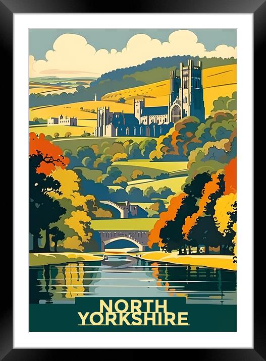 North Yorkshire Vintage Travel Poster   Framed Mounted Print by Picture Wizard