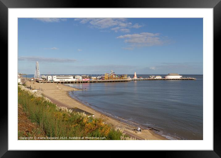 The pier at Clacton-on-Sea in Essex on a sunny day Framed Mounted Print by Elaine Hayward