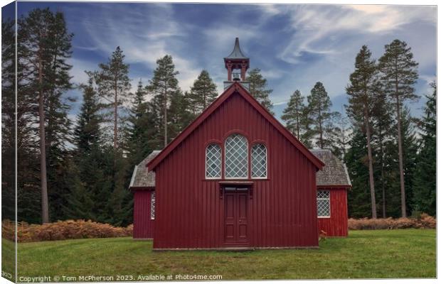 Enchanting Red Chapel: Altyre Estate's Jewel Canvas Print by Tom McPherson