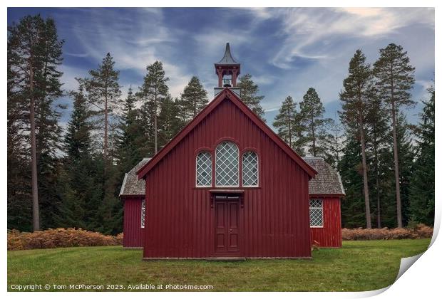 Enchanting Red Chapel: Altyre Estate's Jewel Print by Tom McPherson