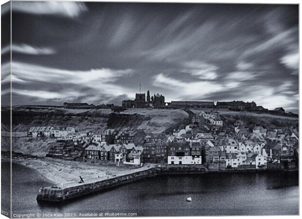 Overlooking Whitby Harbor Canvas Print by Inca Kala