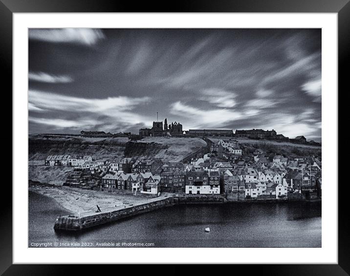 Overlooking Whitby Harbor Framed Mounted Print by Inca Kala