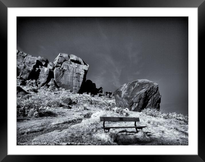 The Bench Below the Cow and Calf Rocks  Framed Mounted Print by Inca Kala