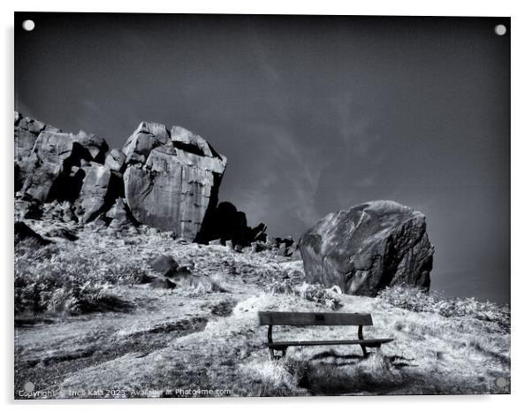 The Bench Below the Cow and Calf Rocks  Acrylic by Inca Kala