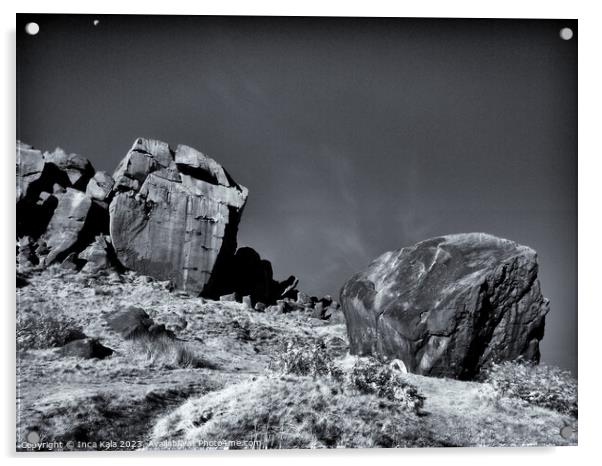 The Cow and Calf Rocks of Ilkley  Acrylic by Inca Kala