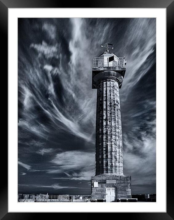 The Lighthouse Tower on Whitby West Pier  Framed Mounted Print by Inca Kala