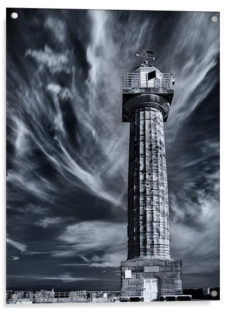 The Lighthouse Tower on Whitby West Pier  Acrylic by Inca Kala