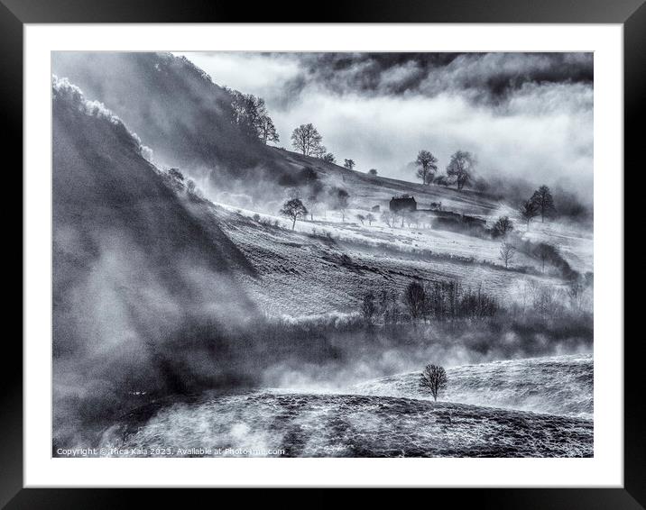 Mist Rising In The Frozen Valley  Framed Mounted Print by Inca Kala