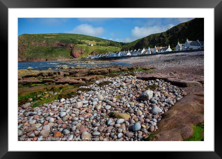 Pennan Beach and Houses Framed Mounted Print by Brian Sandison