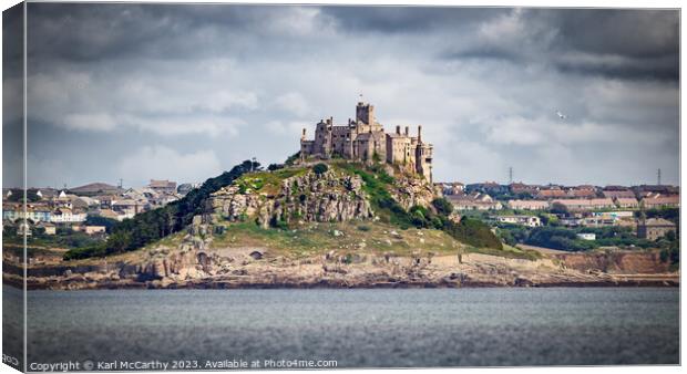 St Michael's Mount from the ocean Canvas Print by Karl McCarthy