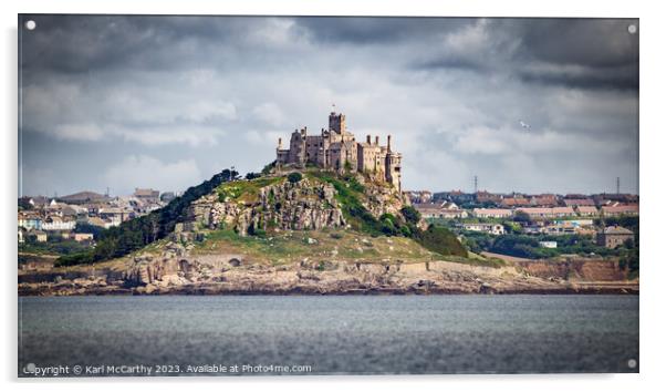 St Michael's Mount from the ocean Acrylic by Karl McCarthy