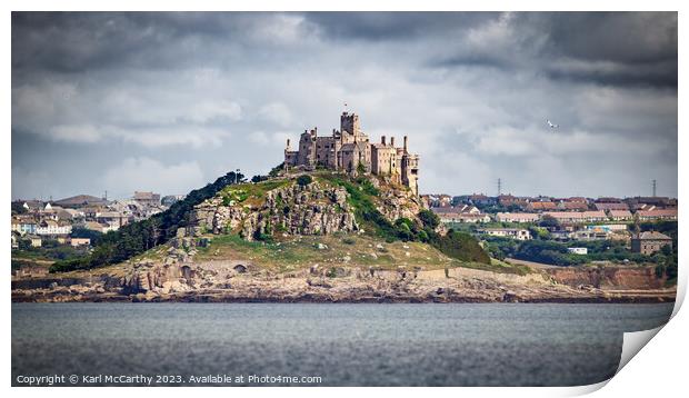 St Michael's Mount from the ocean Print by Karl McCarthy