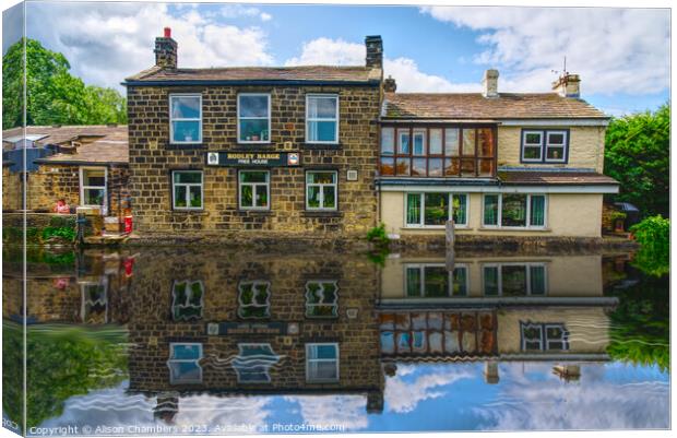 Rodley Barge Leeds Canvas Print by Alison Chambers