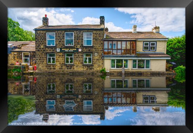 Rodley Barge Leeds Framed Print by Alison Chambers