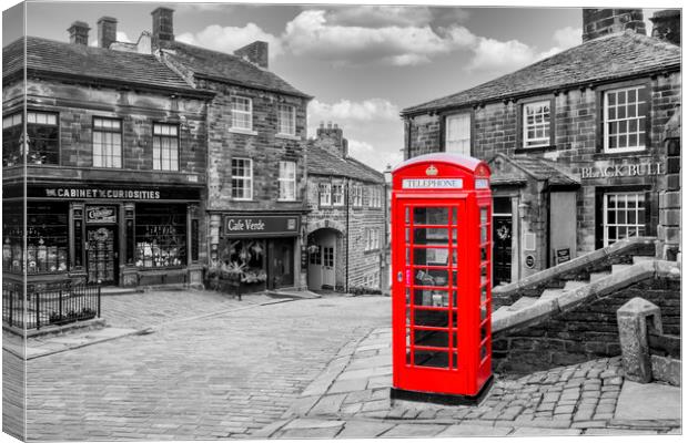 Haworth West Yorkshire: Red Telephone Box Canvas Print by Tim Hill