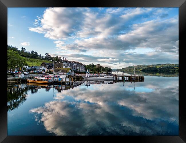 Ambleside Waterfront Reflections: Lake Windermere Framed Print by Tim Hill