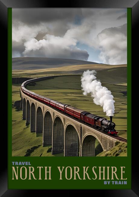 North Yorkshire Vintage Travel Poster   Framed Print by Picture Wizard