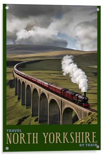 North Yorkshire Vintage Travel Poster   Acrylic by Picture Wizard