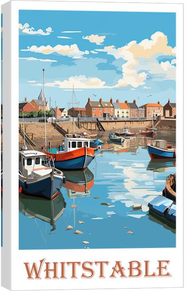 Whitstable Travel Poster Canvas Print by Steve Smith