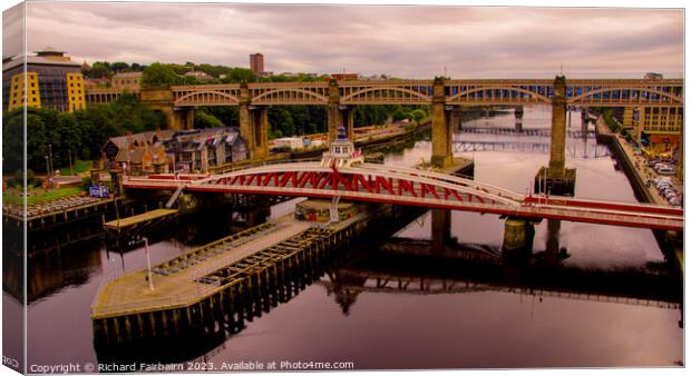 Bridges Over The Tyne Canvas Print by Richard Fairbairn