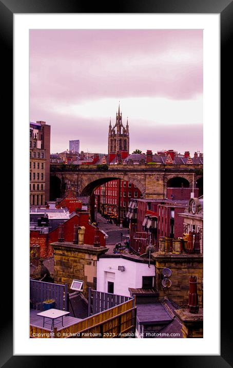 Newcastle Skyline Framed Mounted Print by Richard Fairbairn