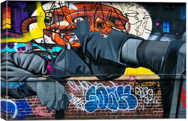 Vibrant Urban Canvas: Digbeth's Graffiti Art Canvas Print by Andy Evans Photos