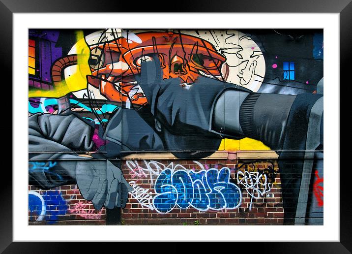 Vibrant Urban Canvas: Digbeth's Graffiti Art Framed Mounted Print by Andy Evans Photos
