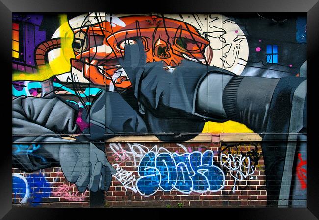 Vibrant Urban Canvas: Digbeth's Graffiti Art Framed Print by Andy Evans Photos