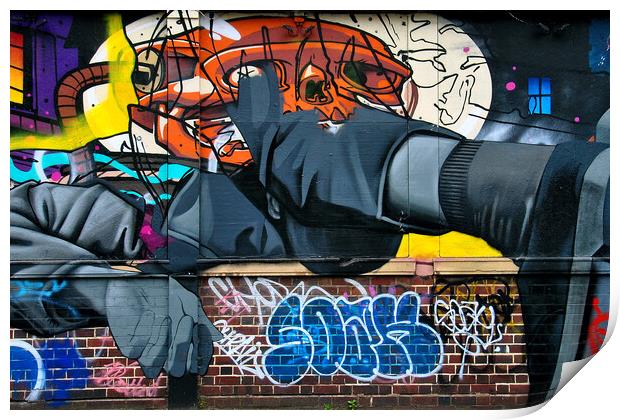 Vibrant Urban Canvas: Digbeth's Graffiti Art Print by Andy Evans Photos