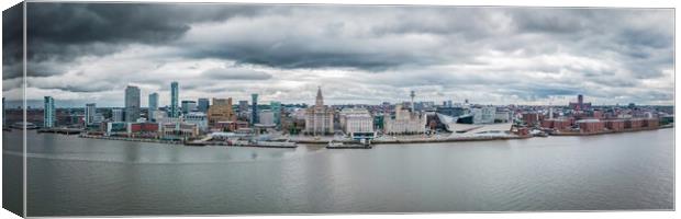 Liverpool Waterfront Aerial Panorama Canvas Print by Apollo Aerial Photography