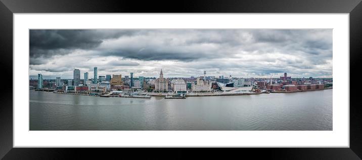 Liverpool Waterfront Aerial Panorama Framed Mounted Print by Apollo Aerial Photography