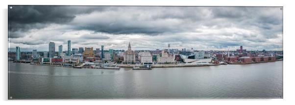 Liverpool Waterfront Aerial Panorama Acrylic by Apollo Aerial Photography