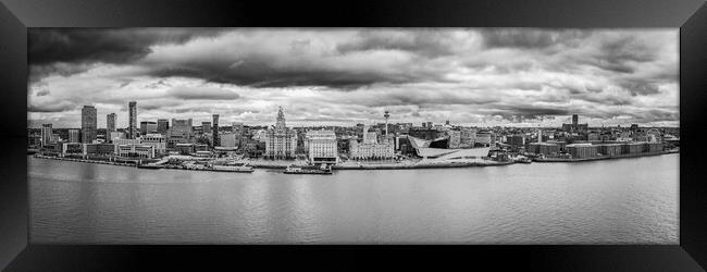 Liverpool Waterfront black and white Framed Print by Apollo Aerial Photography