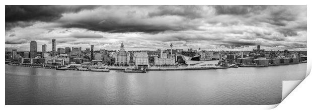 Liverpool Waterfront black and white Print by Apollo Aerial Photography