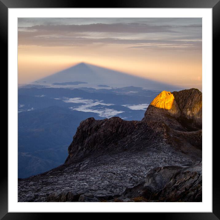 Mount Kinabalu Sunrise Framed Mounted Print by Dave Bowman