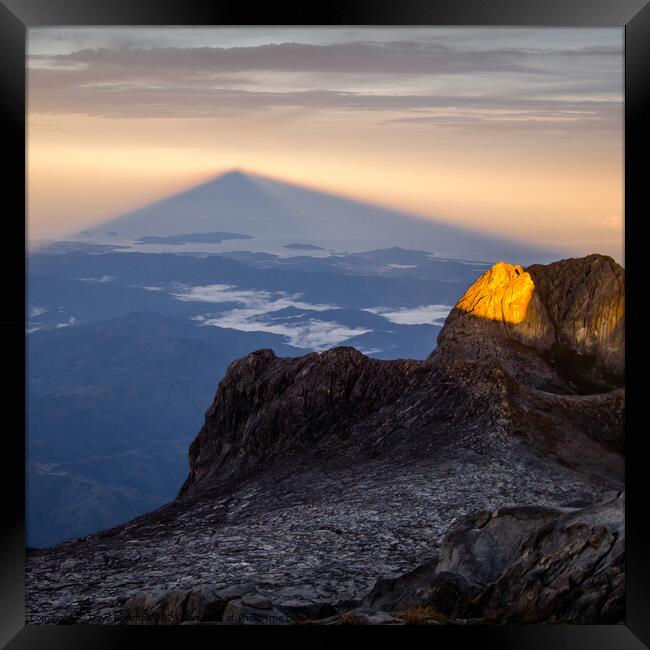 Mount Kinabalu Sunrise Framed Print by Dave Bowman