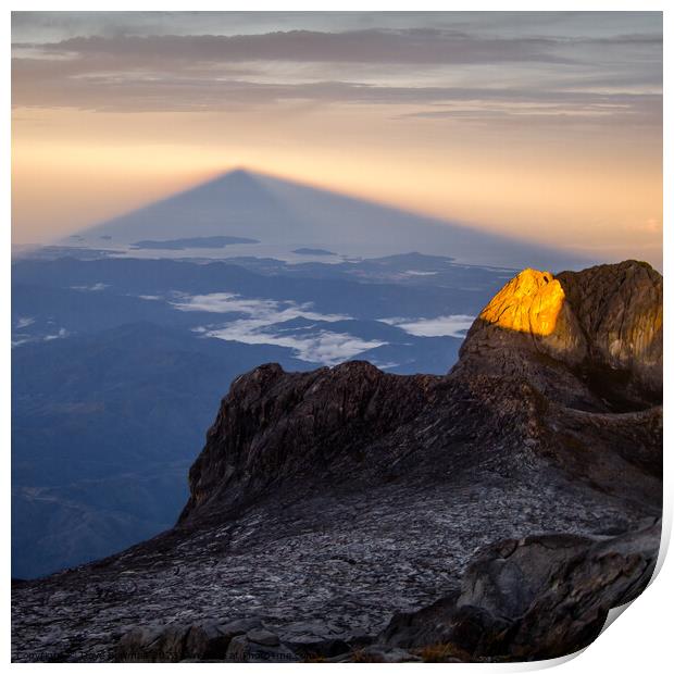Mount Kinabalu Sunrise Print by Dave Bowman