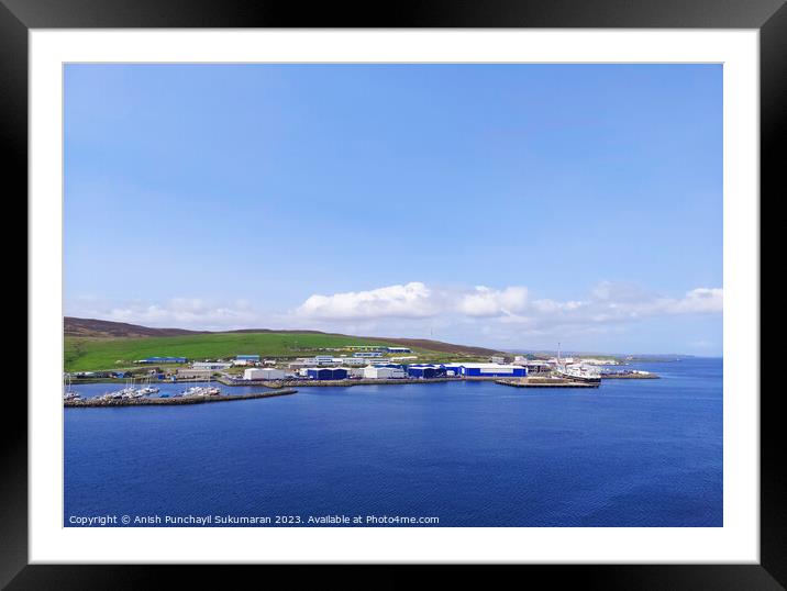 Architectural port in Holmsgarth harbor, with clear sky and tranquil sea Framed Mounted Print by Anish Punchayil Sukumaran