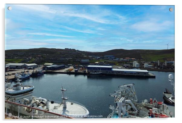 scotland holmsgarth May 21, 2023 Holmsgarth Port and Harbor: Architectural Beauty in a Sea of Tranquility Acrylic by Anish Punchayil Sukumaran
