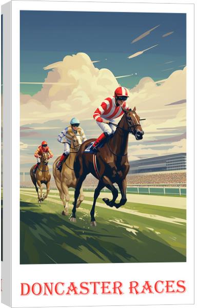 Doncaster Races Travel Poster Canvas Print by Steve Smith