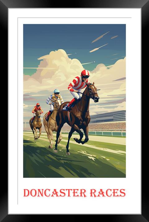 Doncaster Races Travel Poster Framed Mounted Print by Steve Smith