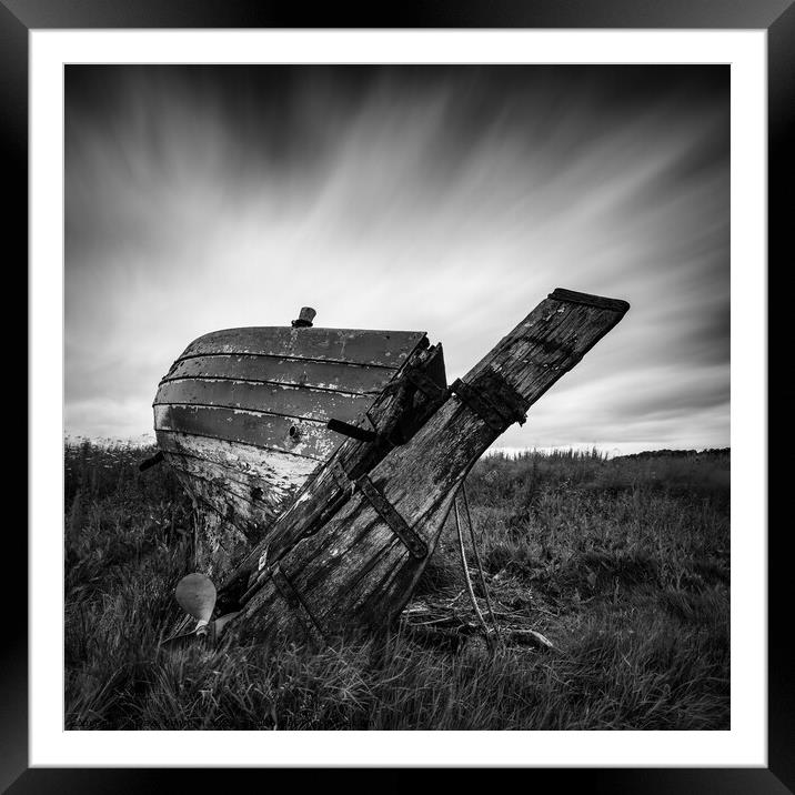 St Cyrus Wreck Framed Mounted Print by Dave Bowman