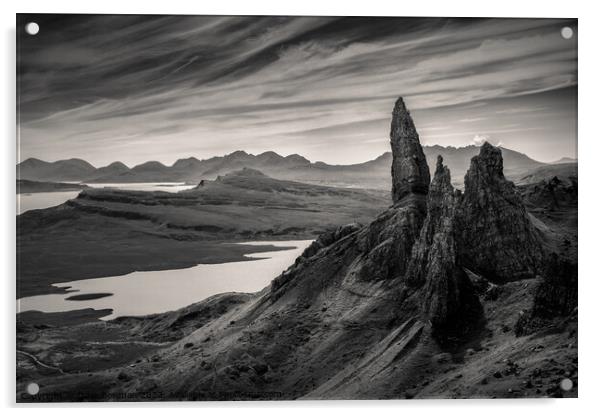 Old Man of Storr Acrylic by Dave Bowman