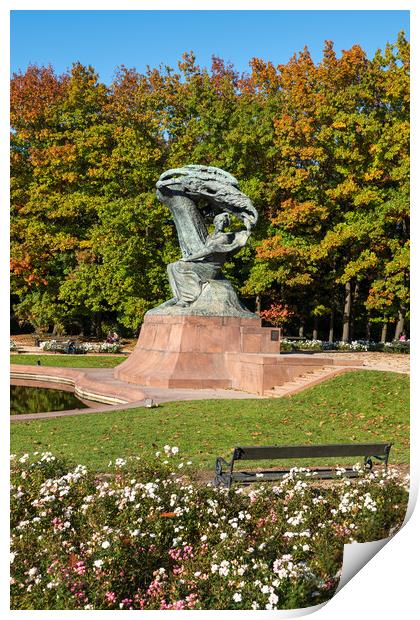  Frederic Chopin Monument In Warsaw Print by Artur Bogacki