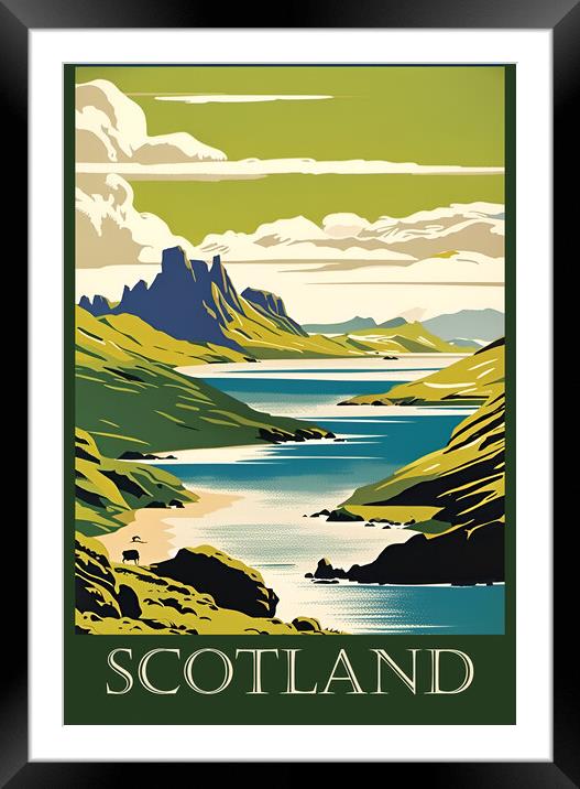 Scotland Vintage Travel Poster   Framed Mounted Print by Picture Wizard