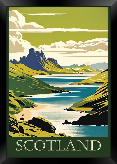 Scotland Vintage Travel Poster   Framed Print by Picture Wizard