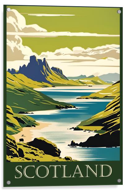 Scotland Vintage Travel Poster   Acrylic by Picture Wizard