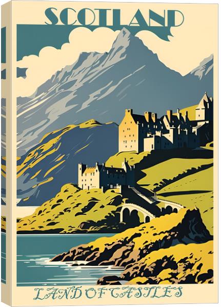 Scotland Vintage Travel Poster   Canvas Print by Picture Wizard